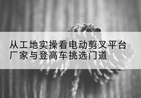 南充电动剪叉升降平台厂家-从工地实操看电动剪叉平台厂家与登高车挑选门道